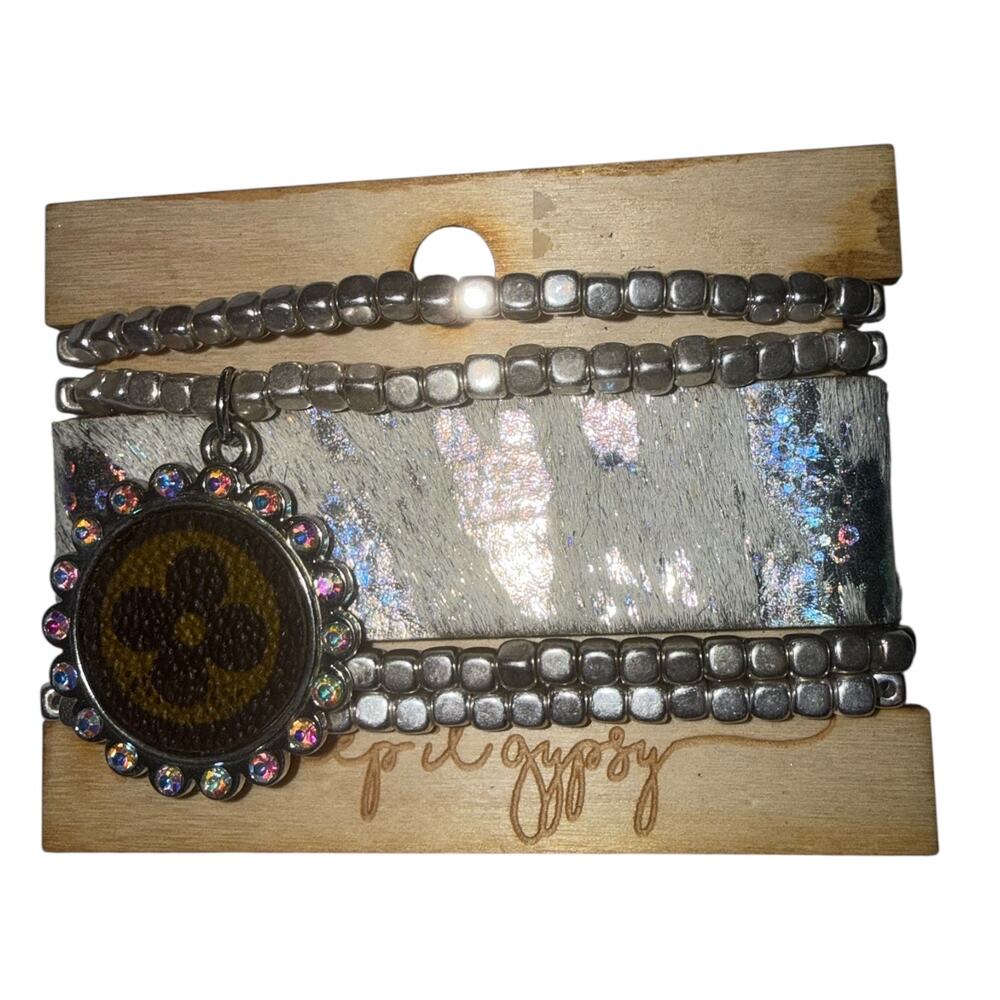 Jaded Gypsy White Hair Bracelet Set New Upcycled